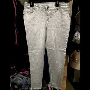 Cat and Jack silver stretch skinny jeans NWOT girls 16